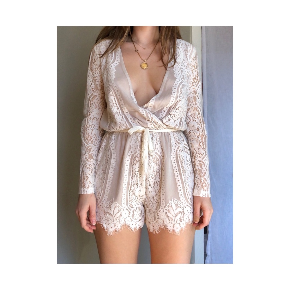 White lace romper